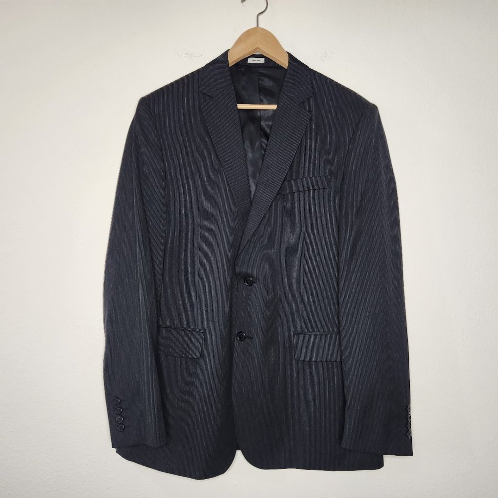 Calvin Klein Mens Large Black Striped Single Button Blazer Jacket make offer